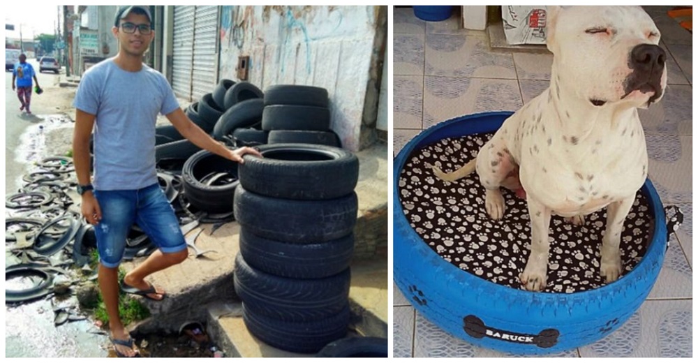 Joven de escasos recursos transforma desperdicios en las más confortables camitas para mascotas