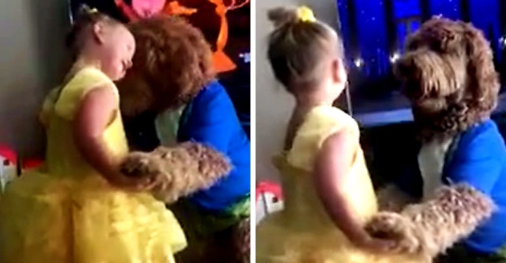 Una niña y su perro recrean la escena del baile de la Bella y la Bestia enterneciendo a todos