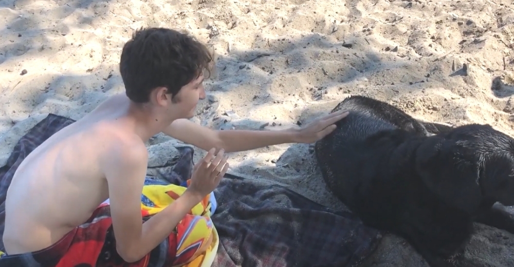 Un niño autista con fobia a los perros se atreve a tocar uno en la playa alarmando a su madre